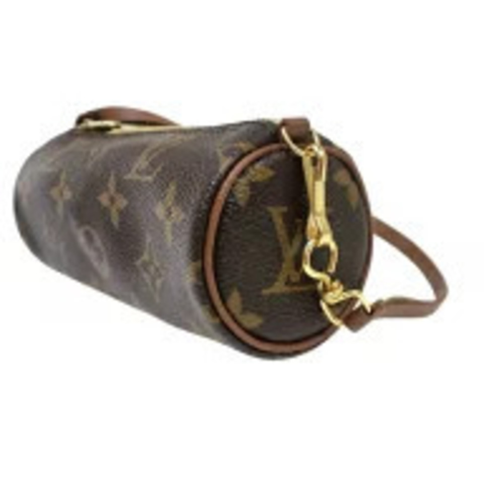 Louis Vuitton Monogram Papillon Pouch Handbag Clutch Leather Brown